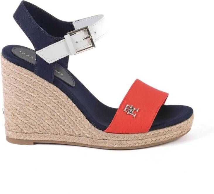 Tommy Hilfiger Blauwe Sleehak Espadrilles Sandalen