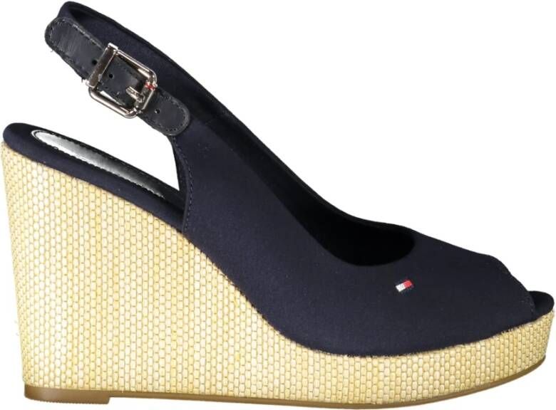 Tommy Hilfiger Blauwe Sleehak Sandaal met Enkel Gesp Blue Dames