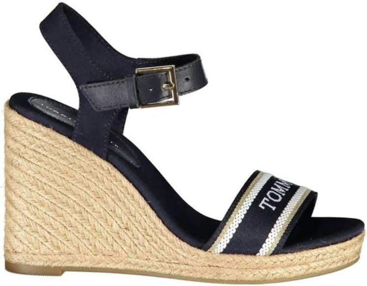 Tommy Hilfiger Blauwe Sleehak Sandaal met Enkel Gesp Blue Dames