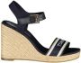 Tommy Hilfiger Sleehaksandaaltjes MONO WEBBING HIGH WEDGE SANDAL zomerschoen sandaal riemchensandalette met contrast-logo-opdruk - Thumbnail 1