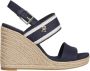 Tommy Hilfiger Sleehaksandaaltjes WEBBING HIGH WEDGE SANDAL zomerschoen sandaal wig hak met zij th-label - Thumbnail 1