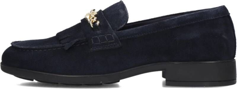 Tommy Hilfiger Blauwe Suède Ketting Franje Loafers