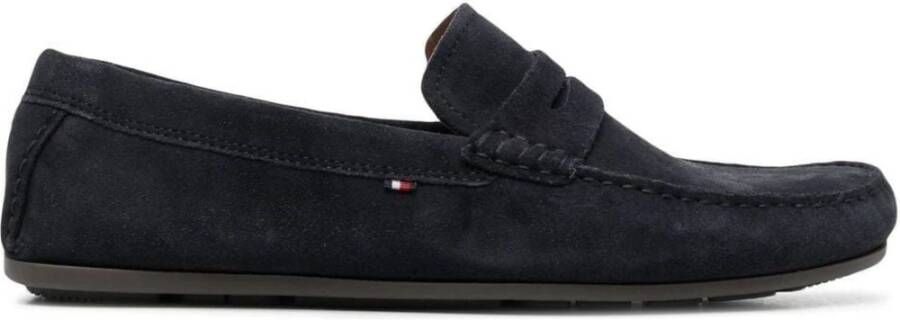 Tommy Hilfiger Blauwe Suède Loafers voor Mannen Blue Heren