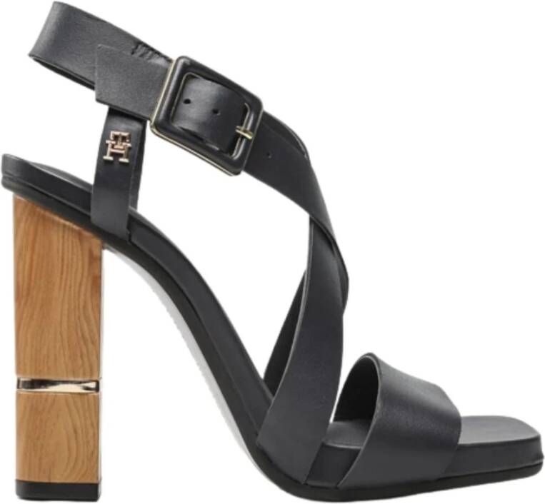 Tommy Hilfiger Premium Leren Blauwe Sandalen