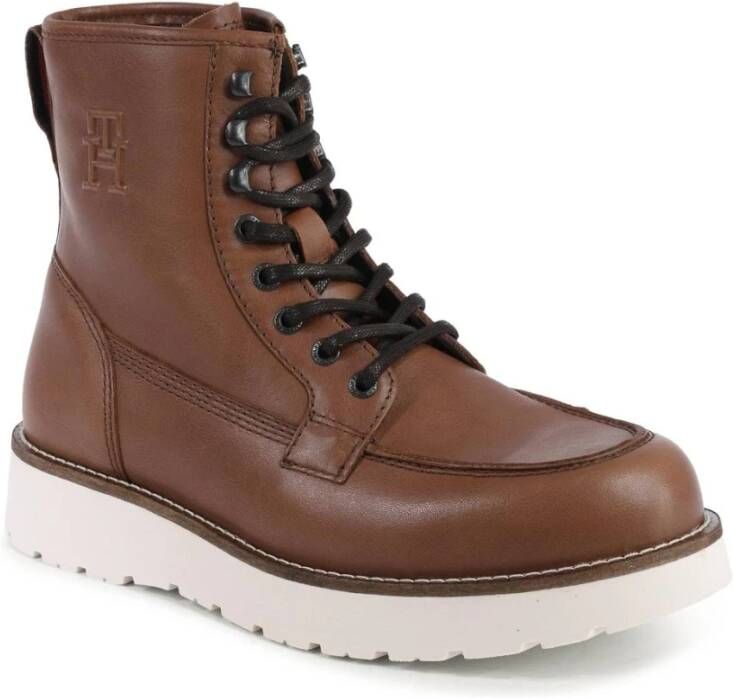 Tommy Hilfiger Bruin Leren High-Top Laarzen