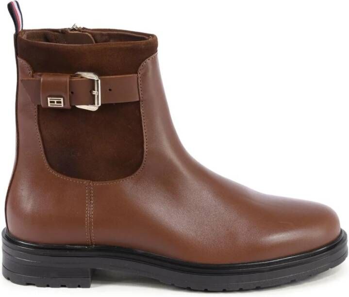 Tommy Hilfiger Laarsjes BELT BOOTIE MATERIAL MIX met gespsluiting