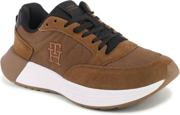 Tommy Hilfiger Sneakers CLASSIC ELEVATED RUNNER MIX met th-logo-borduurwerk vrijetijdsschoen halfhoge schoen veterschoen