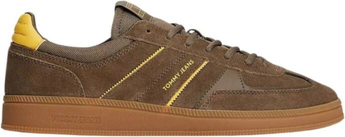 TOMMY JEANS Sneakers THE GREENWICH EDGE SUEDE vrijetijdsschoen halfhoge schoen veterschoen met kleurige paspelering