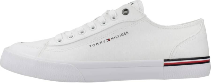 Tommy Hilfiger Sneakers CORPORATE VULC CANVAS met strepen aan de hiel vrijetijdsschoen halfhoge schoen veterschoen