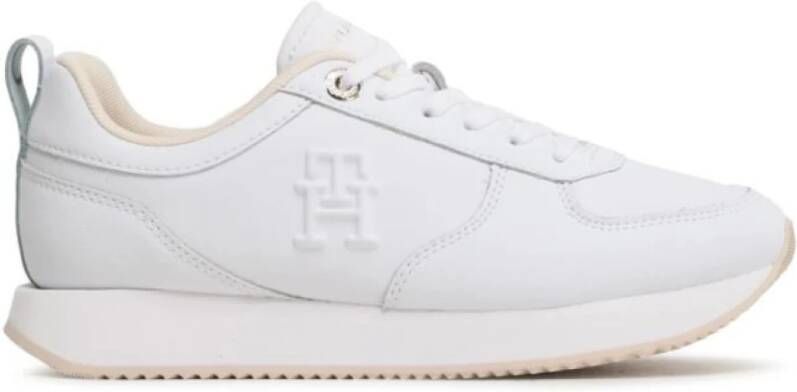 Tommy Hilfiger Casual Leather Runner Sneakers White Dames