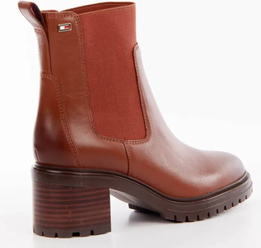 Tommy Hilfiger Middelhoge leren Chelsea laarzen Bruin Brown Dames - Foto 2