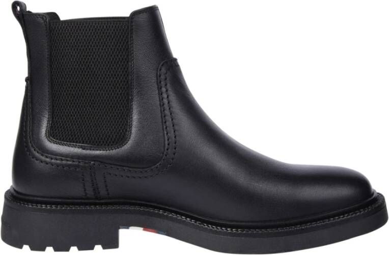 Tommy Hilfiger Zwarte Chelsea Enkellaarzen voor Mannen Black Heren