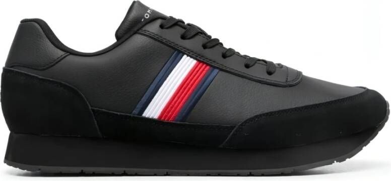 Tommy Hilfiger Sneakers CORE EVA RUNNER CORPORATE LEA in materiaalmix vrijetijdsschoen halve schoen veterschoen