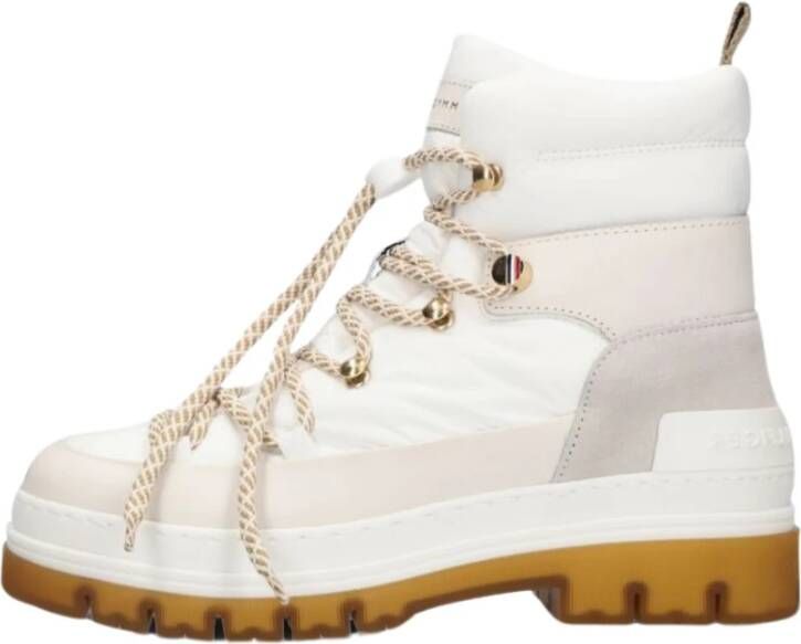 Tommy Hilfiger Gorpcore Laced Outdoor Boot Veterboots Laarzen Met Veters Dames Wit - Foto 4