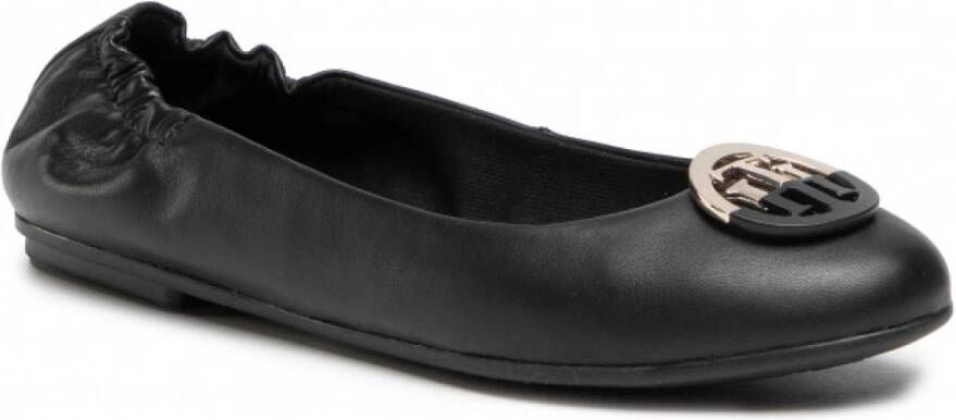 Tommy Hilfiger De basisleer ballerina Zwart Dames