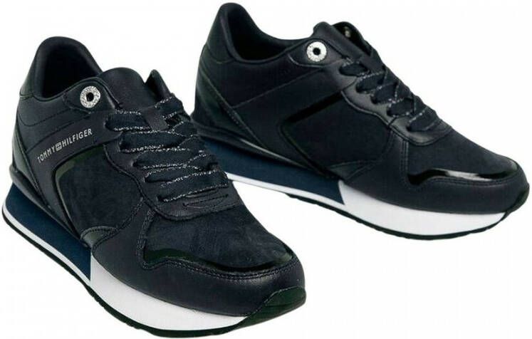 Tommy Hilfiger Sneakers in blauw voor Dames Dressy Wedge Mat Mix Sneaker - Foto 1