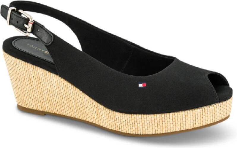 Tommy Hilfiger Elegante Espadrilles Sling-back Sandalen Black Dames