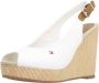Tommy Hilfiger Witte Canvas Sleehak Sandalen - Thumbnail 1