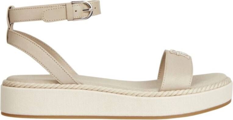 Tommy Hilfiger Touw flatform sandalen Beige Dames