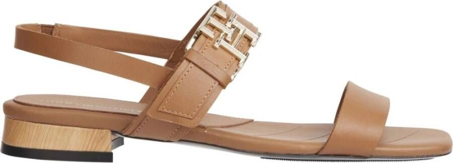 Tommy Hilfiger hardware platte sandaal Brown Dames