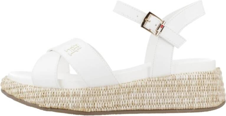 Tommy Hilfiger Sleehaksandaaltjes PLATFORM SANDAL zomerschoen sandaal wig hak met modieuze jute-zool