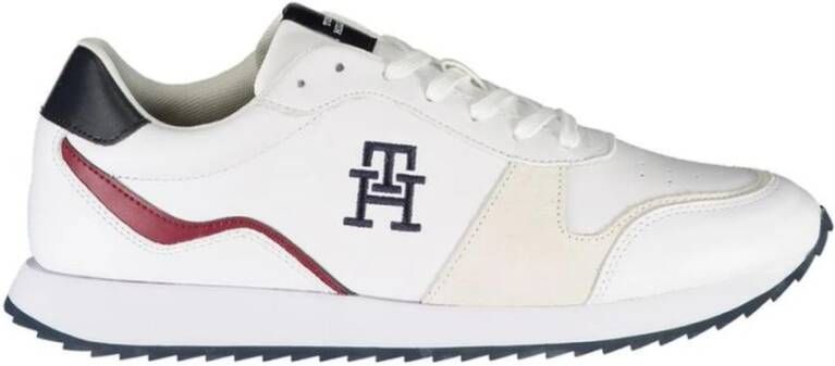 Tommy Hilfiger Geborduurde Lace-Up Sports Sneaker White Heren