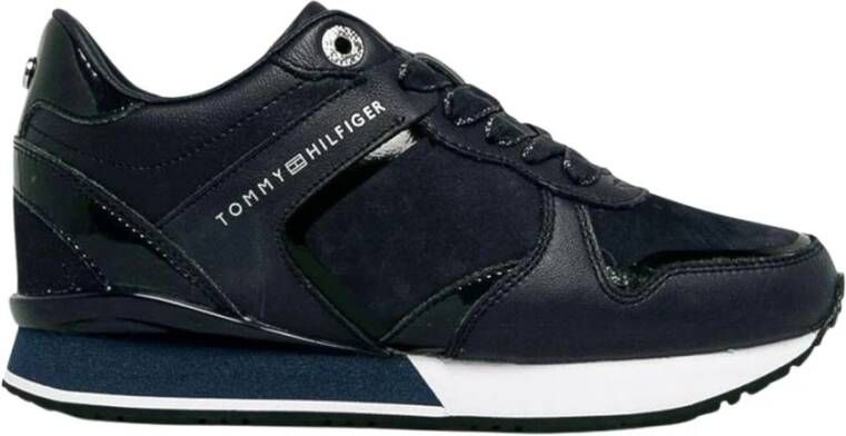 volwassen Molester Opeenvolgend Tommy Hilfiger Sneakers in blauw voor Dames Dressy Wedge Mat Mix Sneaker -  Schoenen.nl