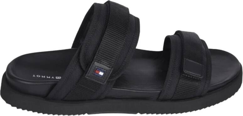 Tommy Hilfiger Sandaal met gevouwen bandje Black Heren