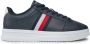 Tommy Hilfiger Blauwe Leren Sneaker voor Heren Blue Heren - Thumbnail 1