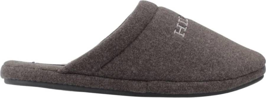 Tommy Hilfiger Gezellige Fleece Homeslip Pantoffels Gray Heren