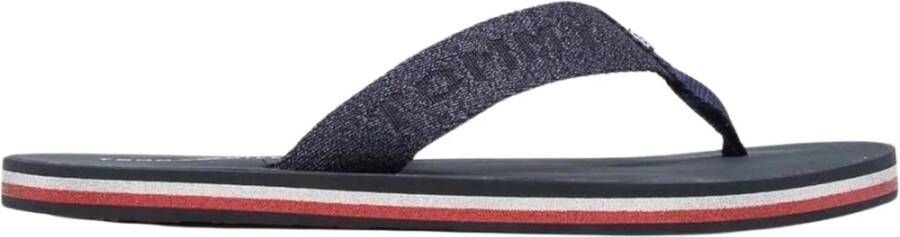 Tommy Hilfiger Teenslippers TH GLITTER WRAP BEACH SANDAL met glitterprint