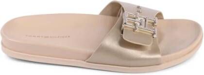 Tommy Hilfiger Gouden Leren Sandaal Elegante Stijl