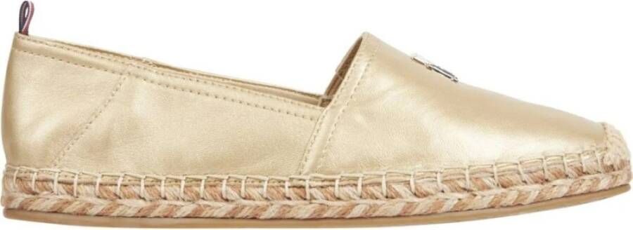 TOMMY HILFIGER Espadrilles Dames Th Flat Maat: 39 Materiaal: Leer Kleur: Goud - Foto 4