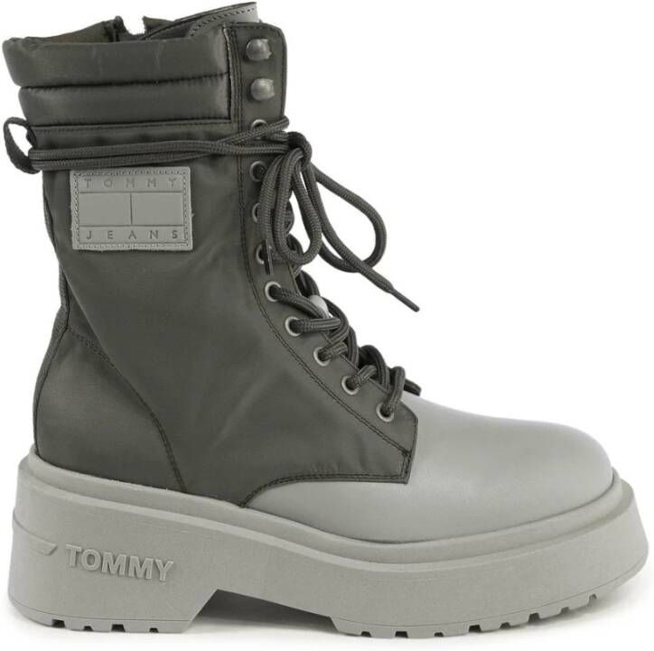 Tommy Hilfiger Grijze Platform Combat Boots