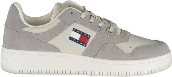 Tommy Hilfiger Sportieve Grijze Veterschoenen met Contrastdetails en Logoprint Gray Heren