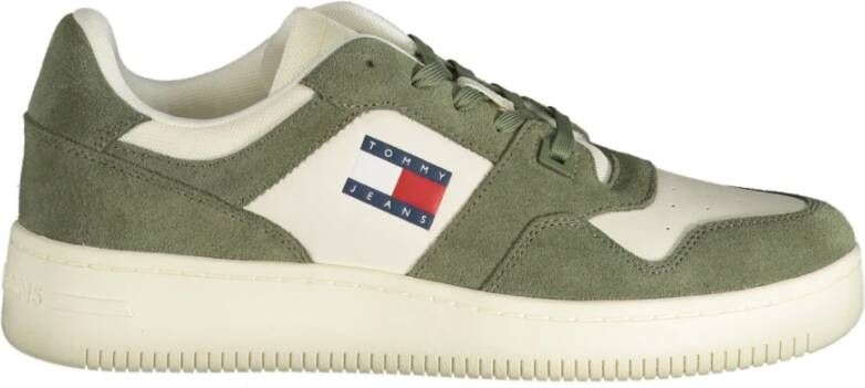 Tommy Hilfiger Groene Herensportschoenen Veters Contrast Logo Green Heren