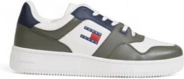 Tommy Hilfiger Groene Leren Sneaker Herenschoenen Green Heren
