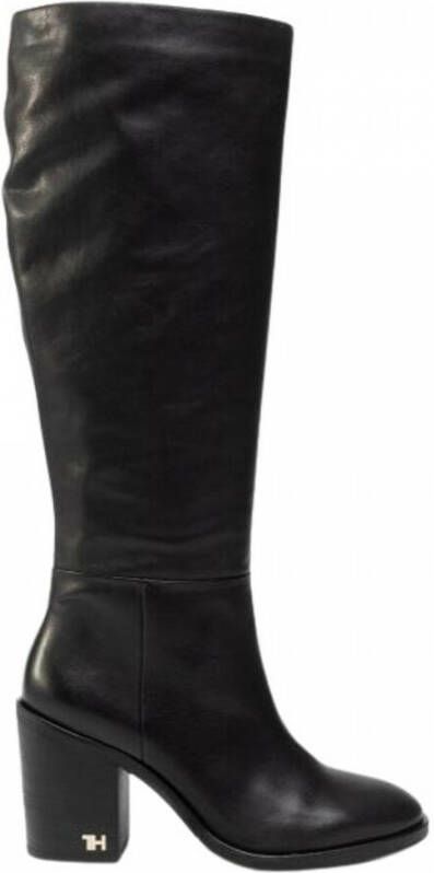 Tommy Hilfiger Zwarte Lange Laarzen Mono Color Long - Schoenen.nl