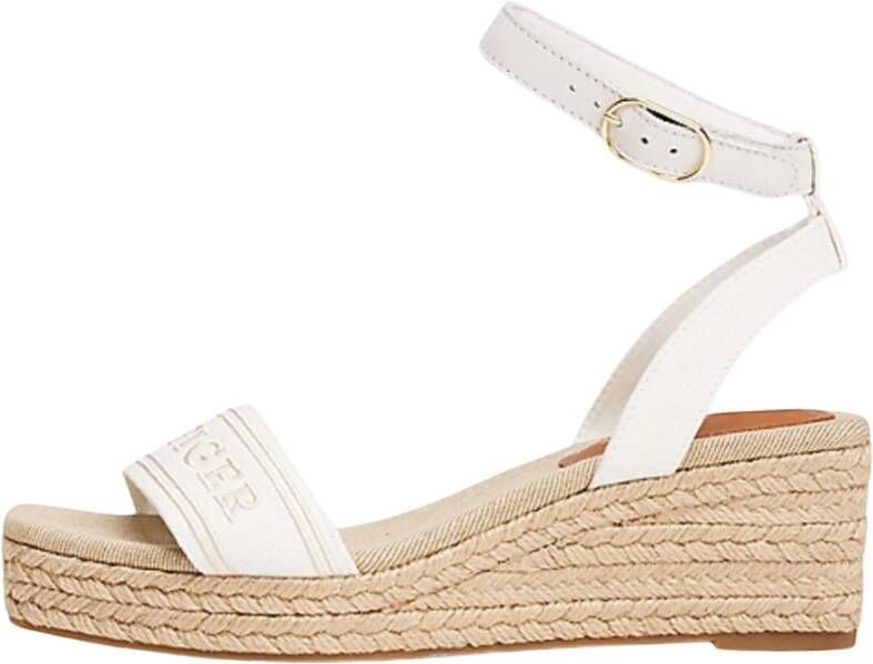 Tommy Hilfiger Katoenen Sleehak Sandalen met Enkelband