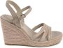 Bruin Tinten Essential Basic Wedge Espadrilles Met Sleehak Dames Beige - Thumbnail 2