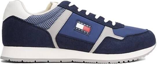 Tommy Hilfiger Klassieke Blauwe Sneakers Multitextuur Ontwerp