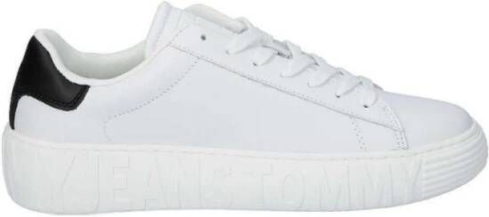 Tommy Hilfiger Lage Sneaker Jeans Leren Zool White Heren