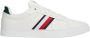 Tommy Hilfiger Sportieve leren sneaker met groene accenten White Heren - Thumbnail 8