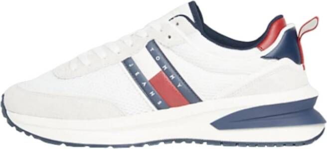 Tommy Hilfiger Leren buitenzool hardloopschoenen White Heren