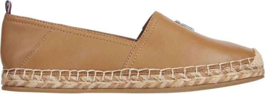 Tommy Hilfiger Espadrilles TH LEATHER FLAT ESPADRILLE Zomerschuh strand schoen loafer slipper met TH-logo