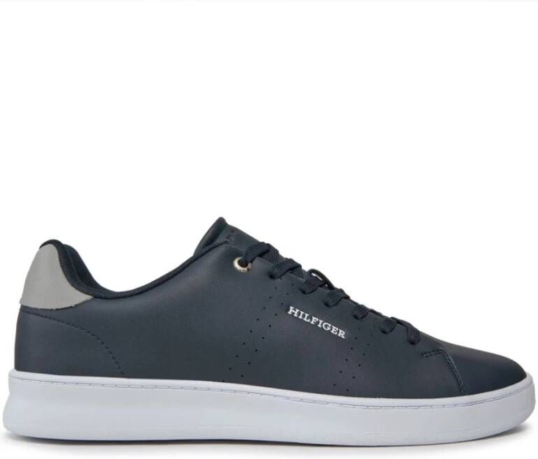 Tommy Hilfiger Leren Lifestyle Sneakers Blauw Blue Heren