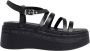 Tommy Jeans Strappy Wedge Sandalen Lente Zomer Collectie Black Dames - Thumbnail 13