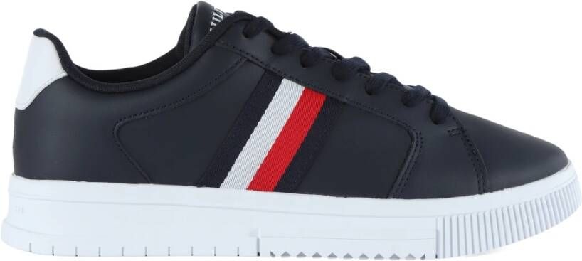 Tommy Hilfiger Blauwe Leren Sneaker voor Heren Blue Heren - Foto 1