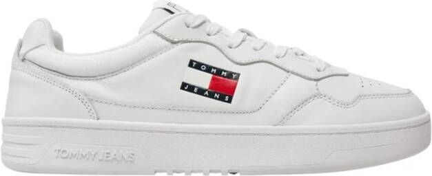Tommy Hilfiger Leren Sneakers met Verwijderbare Binnenzool White Heren