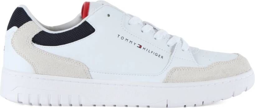 Tommy Hilfiger Sneakers TH BASKET CORE LTH MIX ESS met contrastafwerkingen vrijetijdsschoen lage schoen veterschoen - Foto 8